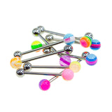 Multi-Colored With Steel Ball Barbells - 14 Gauge (10/Bag)-CAM SUPPLY INC. - SUPERSTORE (USA)