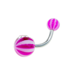Colored Beach Ball W/ Jewel Belly Rings - 14 Gauge (10/Bag)-CAM SUPPLY INC. - SUPERSTORE (USA)