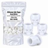 Silicone Ink Caps Skull (100/Bag) - White