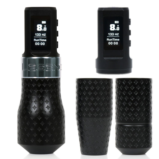 The Legend Pro Tattoo Pen - Hybrid (4.6mm) - Full Set (2 Batteries + 3 Grips)