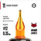 CAM x AMI JAMES Cartridges - Round Shaders - #12 (0.35mm) - 20/Box