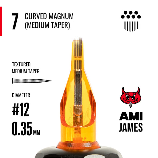 CAM x AMI JAMES Cartridges - Curved Magnums - #12 (0.35mm) - 20/Box