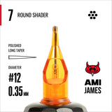 CAM x AMI JAMES Cartridges - Round Shaders - #12 (0.35mm) - 20/Box