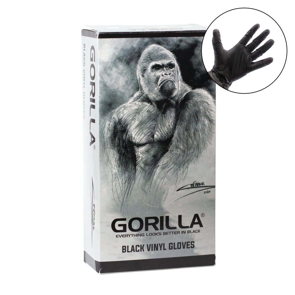 Gorilla Black Vinyl Gloves Medium