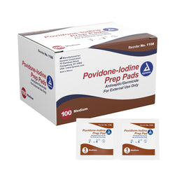 Povidone Iodine Prep Pads - 100/Box