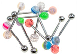 Assorted Glitter Colored Barbells - 14 Gauge (10/Bag)-CAM SUPPLY INC. - SUPERSTORE (USA)
