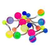 Multi-Colored Striped Belly Rings - 14 Gauge (10/Bag)-CAM SUPPLY INC. - SUPERSTORE (USA)